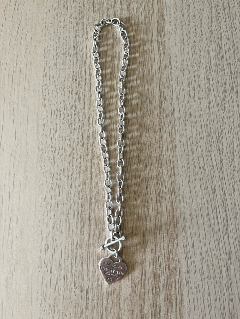 Sterling Silver Heart Toggle Chain Necklace